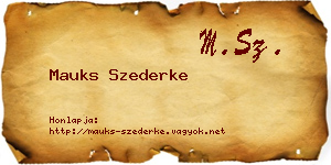 Mauks Szederke névjegykártya